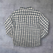Load image into Gallery viewer, Wrangler "Regular" Light Grey Navy Blue White Check Long Sleeve Cotton Shirt
