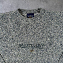 Load image into Gallery viewer, Vintage The Sweater Shop Embroidered Spellout Grey Cotton Acrylic Knit Jumper
