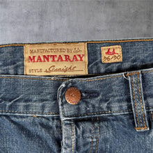 Load image into Gallery viewer, Mantaray Washed Blue Denim Straight Leg Regular Fit Jeans
