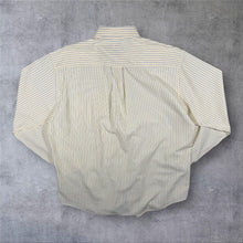 Load image into Gallery viewer, Nautica Yellow Blue White Striped Cotton Long Sleeve Button-Down Shirt
