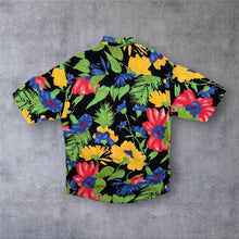Load image into Gallery viewer, Vintage Vibrant Hawaiian Floral Patterned Viscose Short Sleeve Shirt
