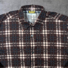 Load image into Gallery viewer, Vintage Johaj Brown Black White Plaid Check Long Sleeve Flannel Shirt
