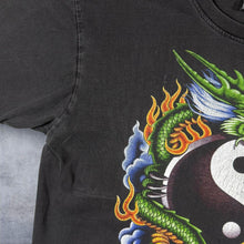 Load image into Gallery viewer, Vintage X-Ray Yin Yang Traditional Dragon Gothic Tattoo Graphic Black T-Shirt
