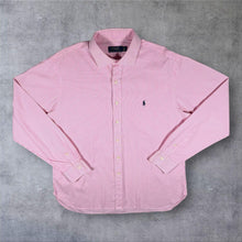 Load image into Gallery viewer, Polo Ralph Lauren Shirt 17 43 XL Pink White Pinstripe Pony Logo Long Sleeve
