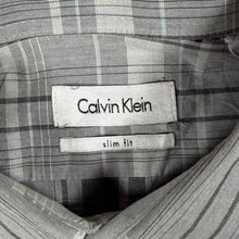Load image into Gallery viewer, Calvin Klein Grey Mix Plaid Check Long Sleeve Cotton Slim Fit Shirt
