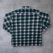 Load image into Gallery viewer, Vintage Renate Solvet Flannel Shirt M L Green Navy Plaid Check Tartan Cotton
