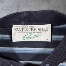 Load image into Gallery viewer, Vintage 90's The Sweater Shop Embroidered Collar Blue Striped Cotton T-Shirt

