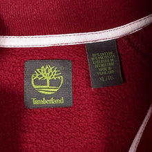 Load image into Gallery viewer, Timberland XL Full Zip Sweatshirt Burgundy Varsity College Y2K Track Jacket
