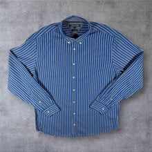 Load image into Gallery viewer, Tommy Hilfiger "New York Fit" Blue White Striped Cotton Long Sleeve Button-Down Shirt
