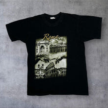 Load image into Gallery viewer, Early 00’s Roma Italy Rome Souvenir Spellout Graphic Black T-Shirt
