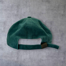 Load image into Gallery viewer, Vintage 90s John Smith Embroidered Green Suede Baseball Cap Strapback

