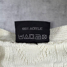 Load image into Gallery viewer, Vintage Lupa Aran Style Cable Knit Cardigan Cream Chunky Button Up Size L
