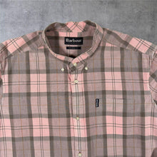 Load image into Gallery viewer, Barbour Tailored Fit Shirt XL 46 Pink Check Grandad Collar Altered Mens
