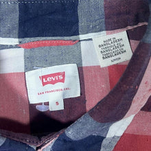 Load image into Gallery viewer, Levi's Red White Navy Blue Plaid Check Cotton Long Sleeve Shirt
