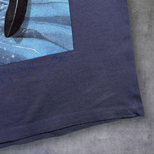 Load image into Gallery viewer, Vintage Anvil Native Amerian Wolf Wildlife Graphic Blue Made In USA Cotton T-Shirt
