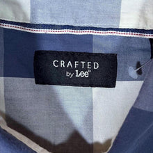 Load image into Gallery viewer, Crafted By Lee Blue White Plaid Check Long Sleeve Cotton Shirt
