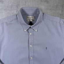 Load image into Gallery viewer, Early 00's YSL Yves Saint Lauren Mini Logo Blue Long Sleeve Button-Down Shirt
