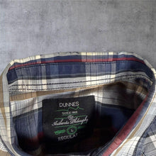 Load image into Gallery viewer, Mens Western Shirt L Plaid Pearl Snap Cowboy Dunnes Check Ranch Americana
