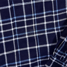 Load image into Gallery viewer, Vintage Cotton Country Club Navy White Blue Check Long Sleeve Cotton Flannel Shirt
