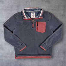 Load image into Gallery viewer, Fat Face Airlie Quarter Zip Sweatshirt Mens Navy Red Contrast Pocket Medium
