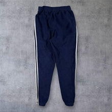 Load image into Gallery viewer, Vintage Adidas Y2K Three Stripe Fleece Track Pants Navy Blue Joggers GB 30 Small
