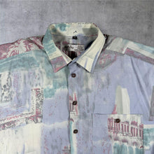 Load image into Gallery viewer, Vintage 90s Angelo Litrico Crazy Print Shirt M Pastel Abstract Viscose 39/40
