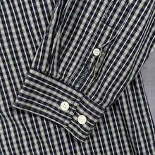 Load image into Gallery viewer, Wrangler Western Dark Navy Grey White Plaid Check Long Sleeve Cotton Shirt
