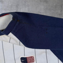 Load image into Gallery viewer, Early 00's Nike USA Navy Blue White Pinstriped Cotton Short Sleeve V-Neck T-Shirt
