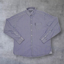 Load image into Gallery viewer, Lambretta Carnaby Street Mens XL Purple Gingham Check Mod Long Sleeve Shirt
