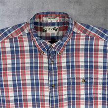 Load image into Gallery viewer, Vintage Orvis Shirt L 90s Red Blue Plaid 100% Cotton Short Sleeve
