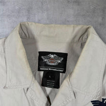 Load image into Gallery viewer, Harley Davidson Shirt Mens L HD Racing Embroidered Mechanic Biker Y2K Black

