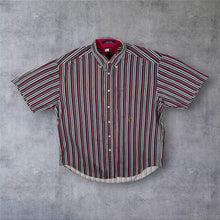 Load image into Gallery viewer, Vintage Tommy Hilfiger Mini Crest Logo Multi Striped Short Sleeve Button-Down Cotton Shirt
