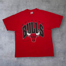 Load image into Gallery viewer, Vintage 90’s Hanes NBA Chicago Bulls Logo Spellout Basketball Single Stitch T-Shirt
