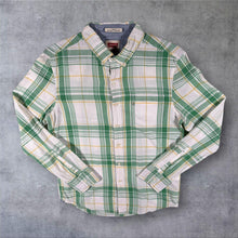 Load image into Gallery viewer, Levi's White Green Yellow Check Cotton Long Sleeve Button-Down Shirt

