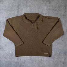 Load image into Gallery viewer, Animal Surfer Khaki Brown Ribbed Fleece 1/4 Zip Pullover Sweatshirt
