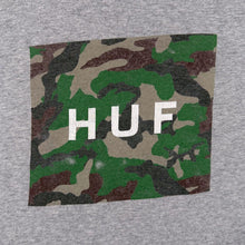 Load image into Gallery viewer, HUF Skater Camo Camouflage Box Logo Graphic Short Sleeve Grey Cotton T-Shirt
