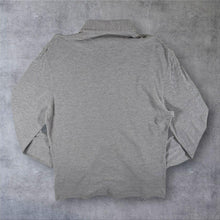 Load image into Gallery viewer, Hackett London Grey Button Down Long Sleeve Cotton Silk Blend Polo Shirt
