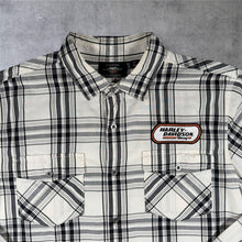 Load image into Gallery viewer, Harley Davidson H-D Racing MotorClothes Mens Tall L XL Plaid Shirt Biker
