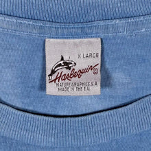 Load image into Gallery viewer, Vintage 90's Harlequin Tiger Animal Wildlife Graphic Blue Tie Dye T-Shirt
