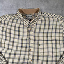 Load image into Gallery viewer, Barbour Mens 5XL Check Shirt Cream Navy Green Long Sleeve Button Down Country
