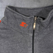 Load image into Gallery viewer, Vintage Y2K Starter 1/4 Zip Sweatshirt L Large Grey Orange Embroidered Spellout
