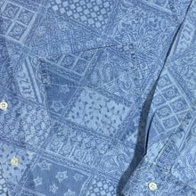 Load image into Gallery viewer, Vintage St Michael Marks &amp; Spencer Paisley Patterned Blue Long Sleeve Cotton Shirt

