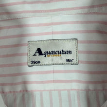 Load image into Gallery viewer, Aquascutum Of London Baby Pink White Striped Long Sleeve Dress Shirt
