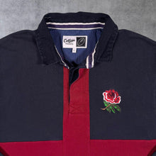 Load image into Gallery viewer, Early 00's Cotton Traders England Rugby Colour Block Long Sleeve Polo Shirt
