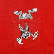 Load image into Gallery viewer, Vintage Warner Bros (1996) Looney Tunes Bugs Bunny Embroidered Pocket Red T-Shirt
