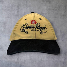 Load image into Gallery viewer, Crown Lager Australia Beer Breweriana Retro Beige Black Embroidered Cap Hat
