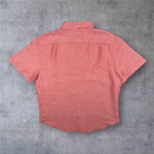 Load image into Gallery viewer, Nautica "Classic Fit" Embroidered Mini Logo Red Short Sleeve Button-Down Shirt
