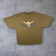 Load image into Gallery viewer, Vintage Tultex "Hang Loose" Surfer Y2K Skater Slogan Graphic Khaki Green T-Shirt
