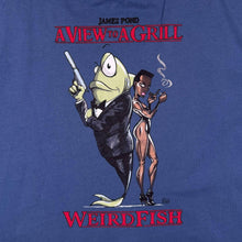 Load image into Gallery viewer, Weird Fish "James Pond" A View To A Grill Parody Cartoon Blue Cotton T-Shirt
