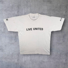 Load image into Gallery viewer, Vintage 90's Alore "Live United" USA Spellout White Graphic Single Stitch T-Shirt
